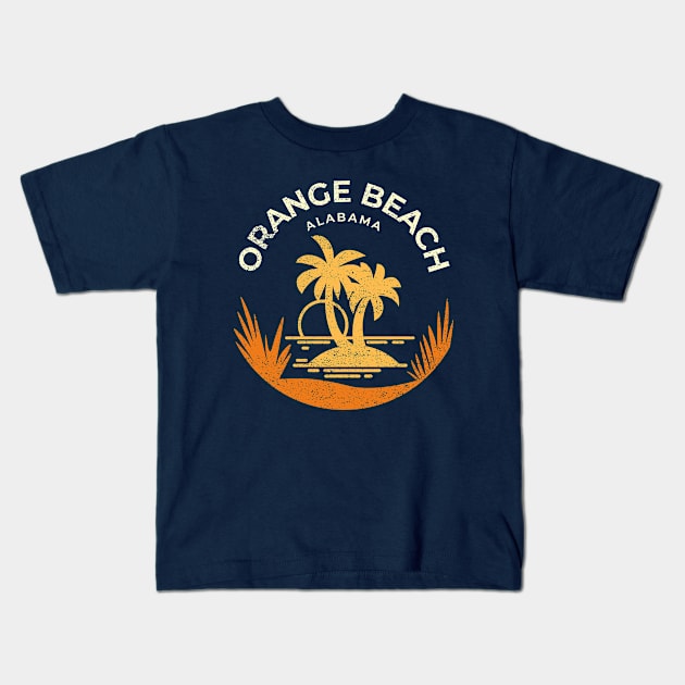 Orange Beach Alabama Vacation Resort Vintage Kids T-Shirt by Inspire Enclave